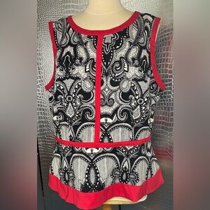 Nicole Black and Red Patterned Top